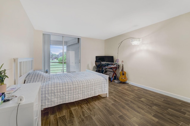 bedroom featuring dark hardwood / wood-style floors