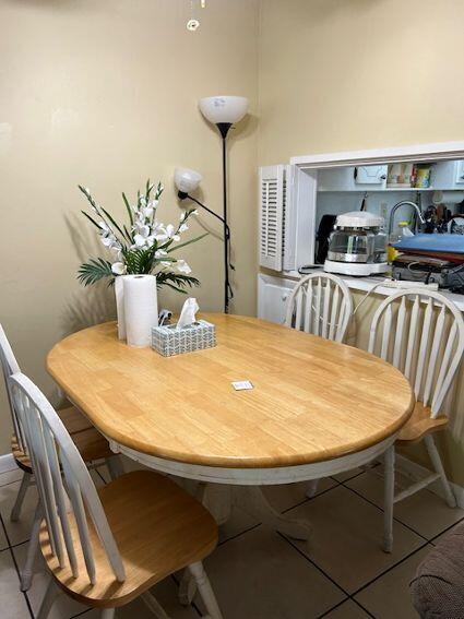 view of tiled dining space