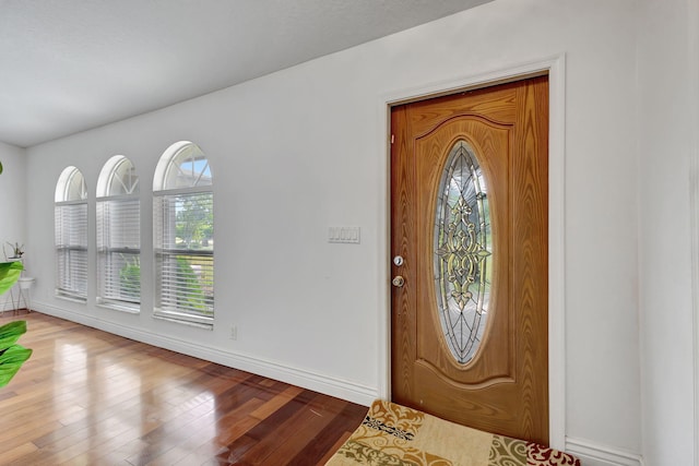 entrance foyer with hardwood / wood-style flooring