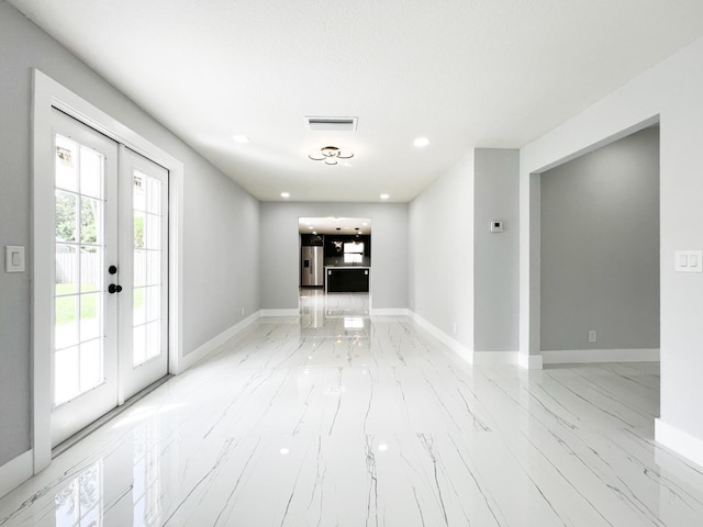 interior space with french doors