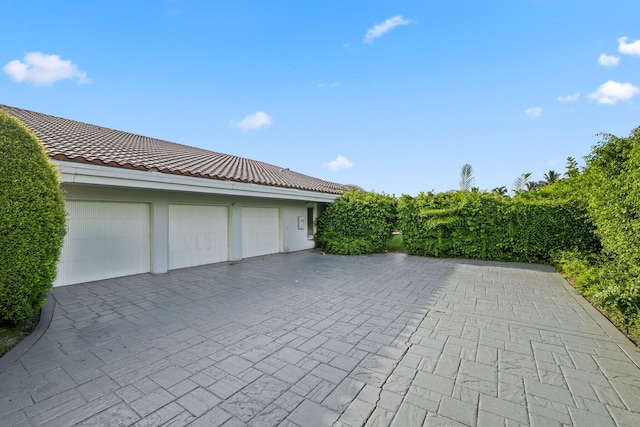 view of garage