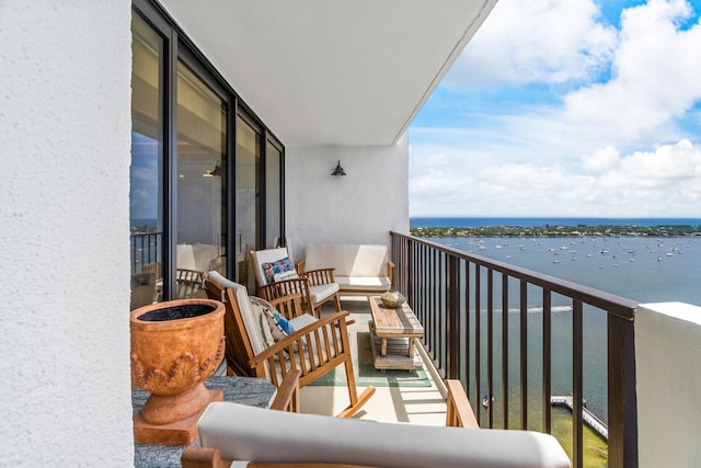 balcony with a water view