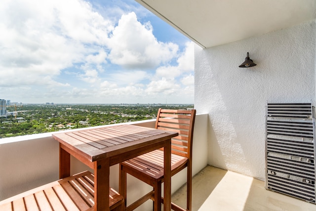 balcony featuring radiator heating unit