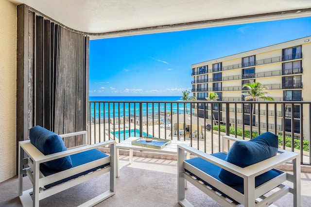 balcony with a water view