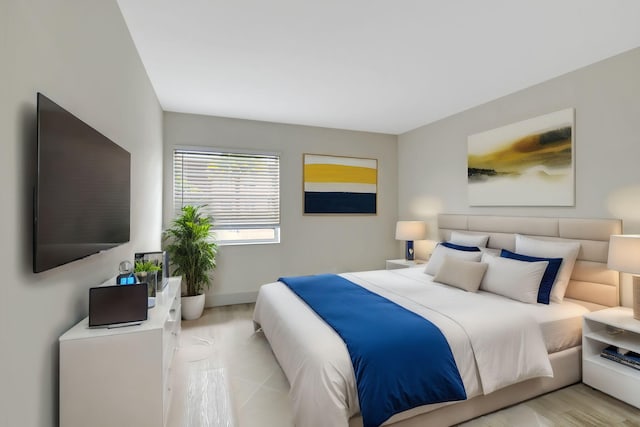 bedroom featuring light wood-type flooring