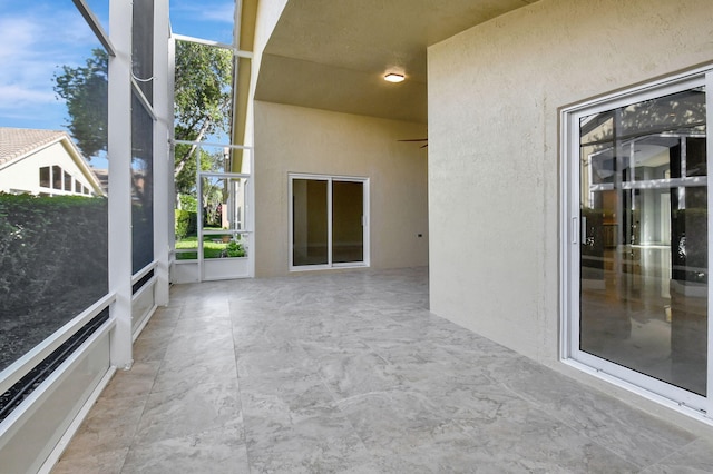 view of unfurnished sunroom