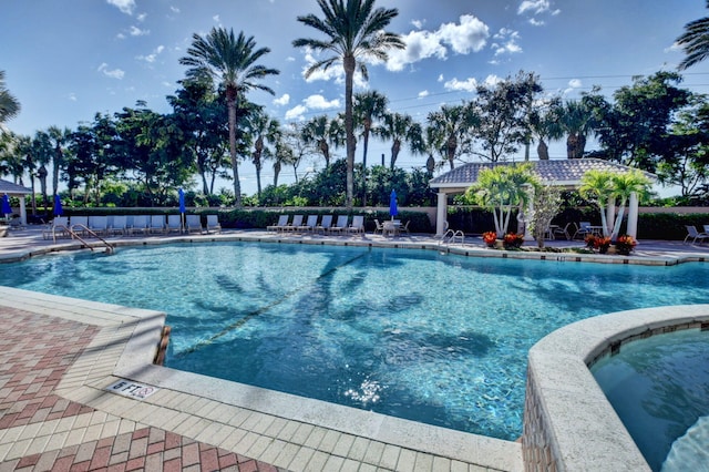 view of pool with a gazebo