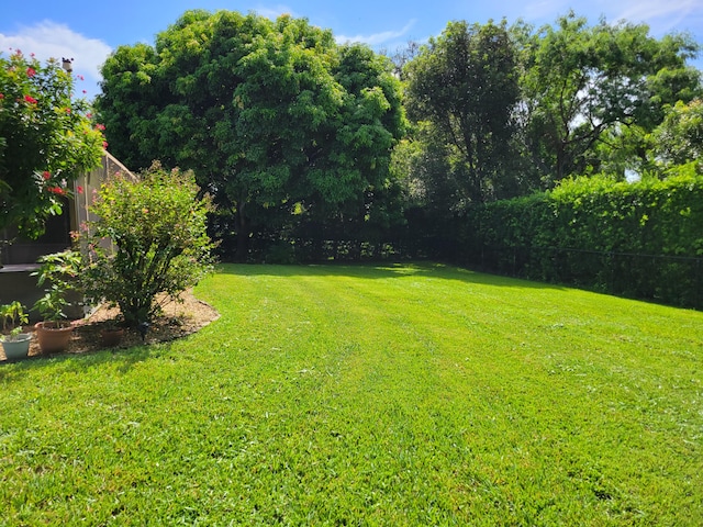 view of yard with fence