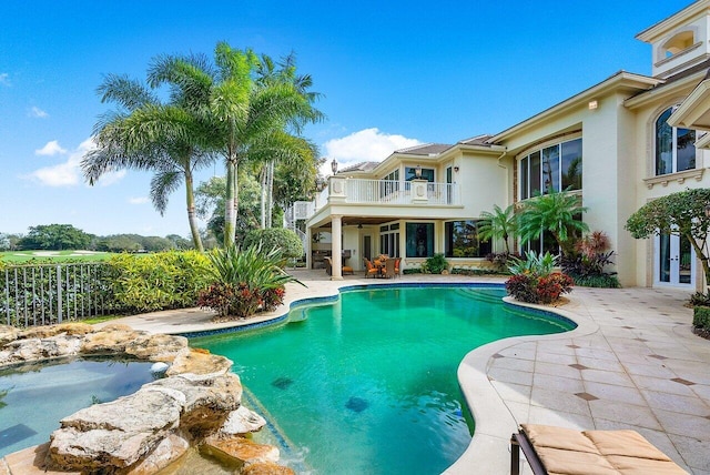 view of pool with a patio