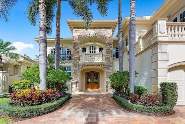 view of front of house featuring french doors