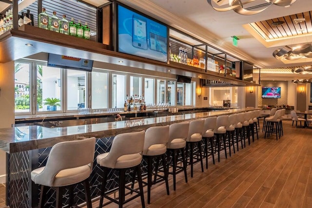 bar featuring wood-type flooring