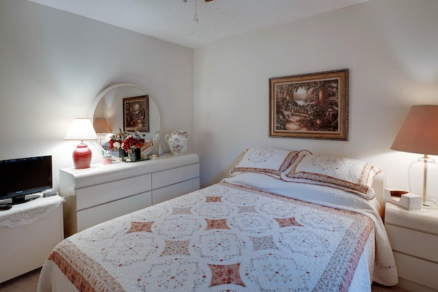 bedroom with a textured ceiling