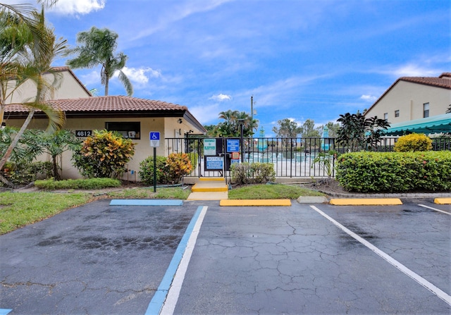 view of parking / parking lot