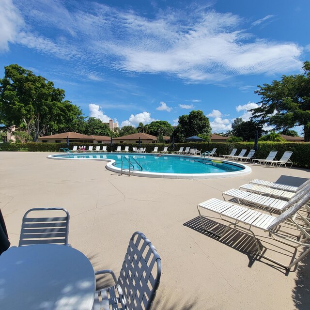 view of pool featuring a patio area