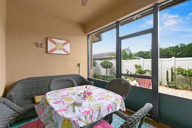 view of sunroom