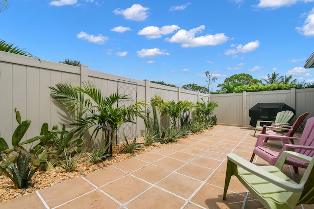 view of patio / terrace featuring a grill