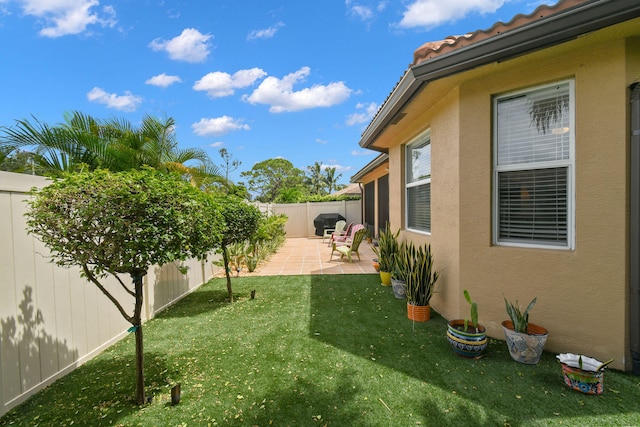 view of yard with a patio area