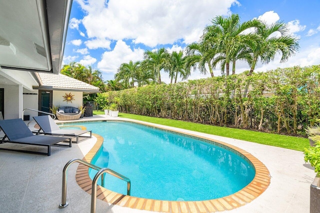 view of pool with a patio