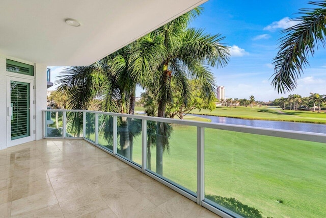 balcony with a water view