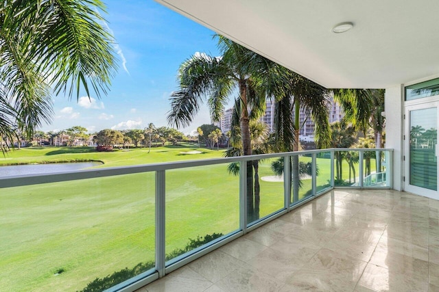 balcony with a water view