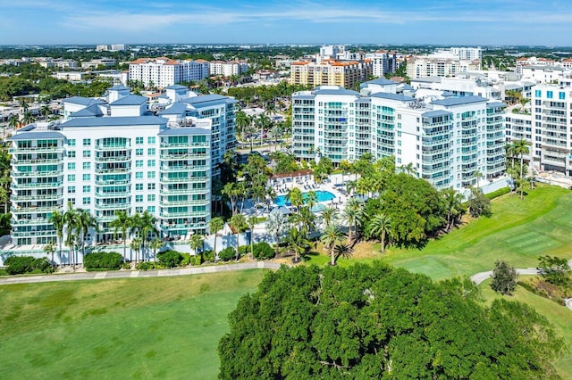 drone / aerial view featuring a view of city