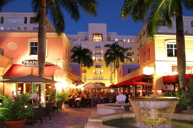 view of property at twilight