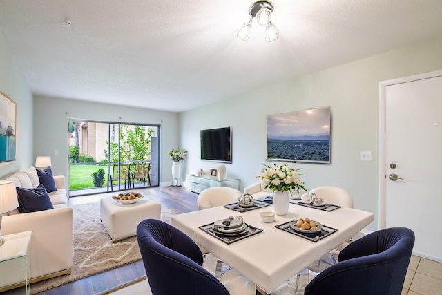 dining space with baseboards