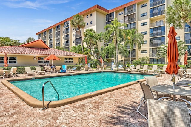 view of pool with a patio area