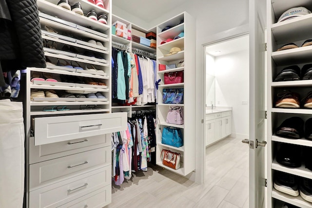 view of walk in closet