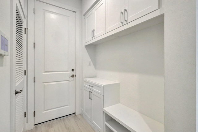 mudroom with light wood-type flooring