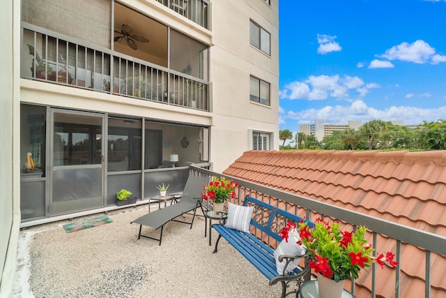 view of patio / terrace with a balcony