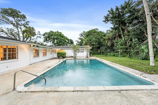 view of pool featuring a mail area