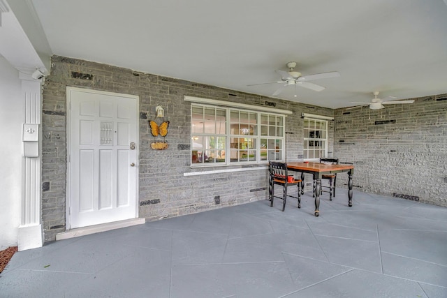 view of patio / terrace with ceiling fan