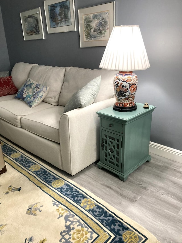 living room featuring hardwood / wood-style flooring