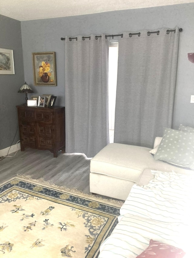 bedroom with wood-type flooring