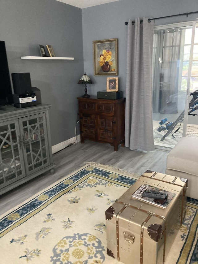108 NE 20th Ave Unit 205, Boynton Beach, FL 33435 - living area featuring wood finished floors and baseboards