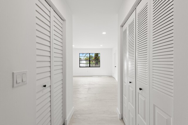 hallway featuring recessed lighting