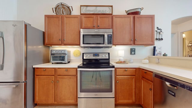 kitchen with appliances with stainless steel finishes