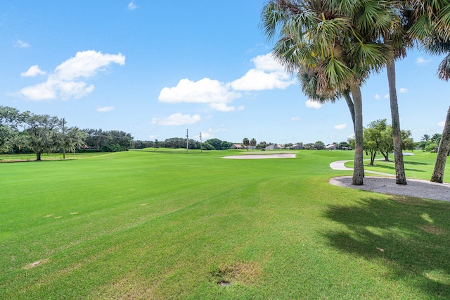 view of property's community featuring a lawn