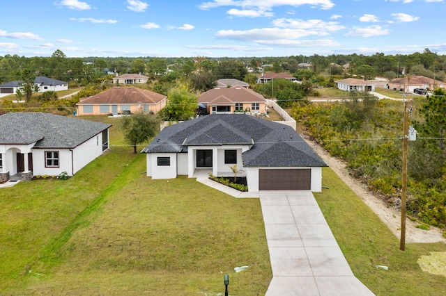 aerial view featuring a residential view