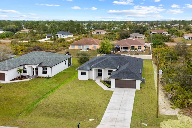 aerial view with a residential view