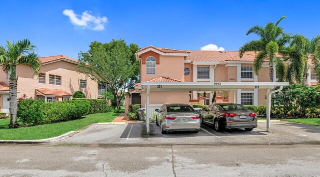 view of parking featuring a carport