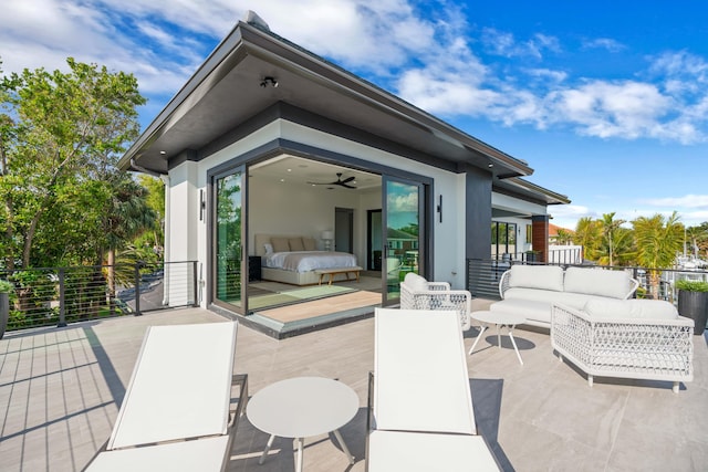 view of patio / terrace with outdoor lounge area and ceiling fan