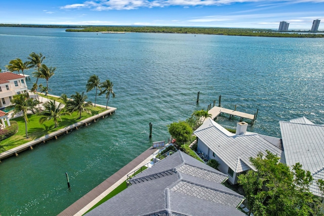 exterior space with a boat dock