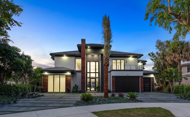 view of front facade with a garage