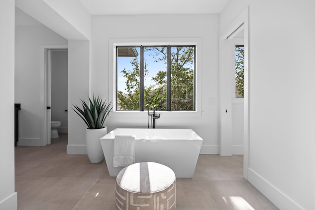 bathroom with toilet and a bathing tub