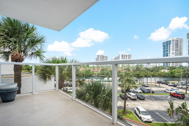 balcony with a water view