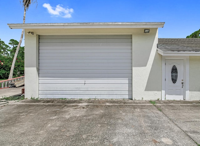 view of garage