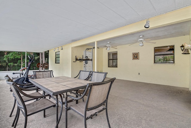 view of patio / terrace featuring ceiling fan