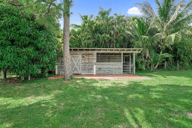 exterior space with a lawn